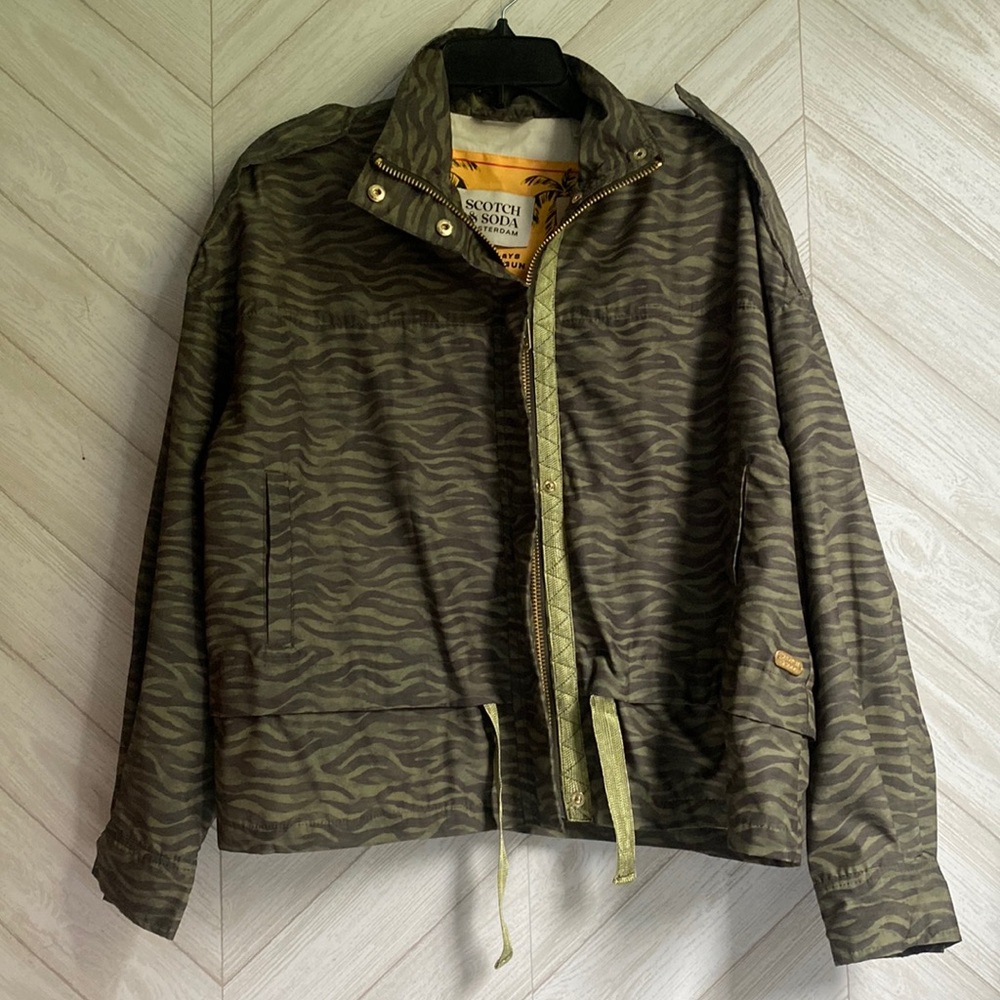 NEW Scotch and Soda green light jacket printed medium M - Picture 2 of 9